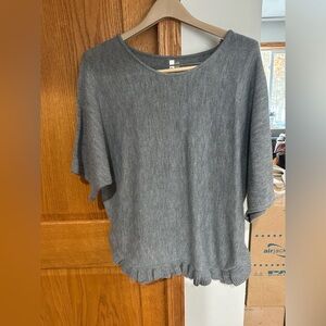 NY Collection Charcoal Short Sleeve Top